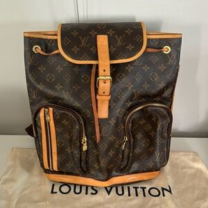 Louis Vuitton Monogram Canvas Brown/Tan Drawstring Backpack
